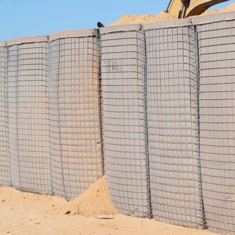 Military Defensive Barrier Installation Around a Remote Field Camp